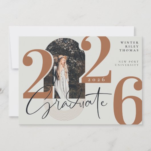 Modern Afstuderen Script 2024 Concentrische boogfo Kaart (Voorkant)