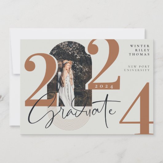 Modern Afstuderen Script 2024 Concentrische boogfo Kaart (Voorkant)