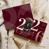 Modern Afstuderen Script 2025 concentrische boogfo Folie Uitnodiging