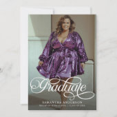 Modern Afstuderen Script 2 foto's Graduation Party Kaart (Voorkant)