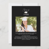 Modern Afstuderen Script 2 Foto's Zwart Wit Aankondiging (Achterkant)