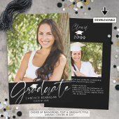 Modern Afstuderen Script 2 Foto's Zwart Wit Aankondiging