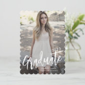 Modern Afstuderen script 2 Photo Afstuderen Card Kaart (Staand voorkant)