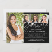 Modern Afstuderen Script 4 Foto's Zwart Wit Kaart (Voorkant)