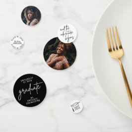 Modern Afstuderen Script aangepaste foto Confetti