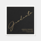 Modern Afstuderen Script Black Gold Servet (Voorkant)
