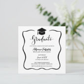 Modern Afstuderen Script Casual Afstudeerder Pet Kaart (Staand voorkant)