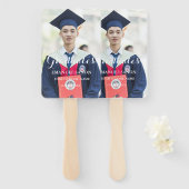 Modern Afstuderen Script Classic Photo Preppy Handwaaier (Voorkant en achterkant)