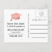 Modern Afstuderen script | De datum-foto opslaan Aankondigingskaart (Achterkant)