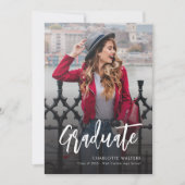 Modern Afstuderen Script Fotoaankondiging Aankondiging (Voorkant)