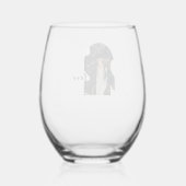 Modern Afstuderen Script gepersonaliseerde boogfot Wijnglas Zonder Voet (Achterkant)