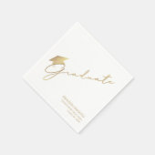 Modern Afstuderen Script Pet Gold White Servet (Hoek)