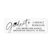 Modern Afstuderen Script Zwart Pet Etiket (Voorkant)