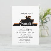 Modern Afstuderen Script Zwart & Wit Scroll Kaart (Staand voorkant)