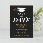 Modern Afstuderen sparen de Datum Textable Kaart (Staand voorkant)