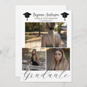 Modern Afstuderen Trendy 3 Afbeelding foto Afstude Kaart (Voorkant / Achterkant)