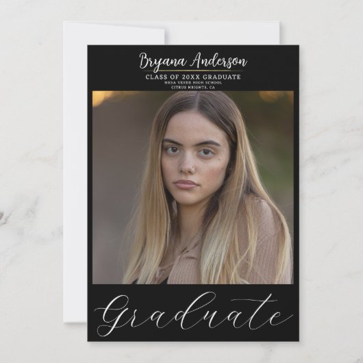 Modern Afstuderen Trendy Foto Afstuderen Kaart (Voorkant)