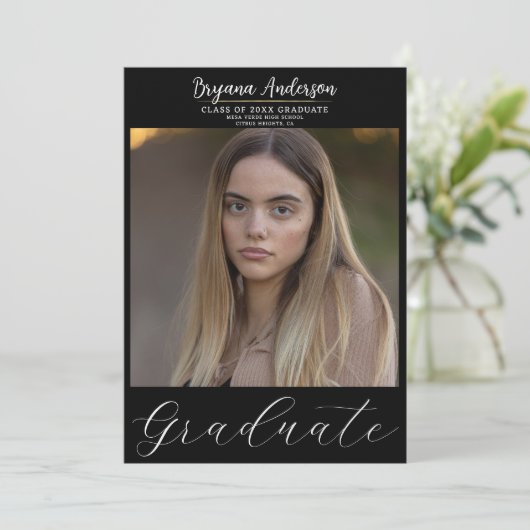 Modern Afstuderen Trendy Foto Afstuderen Kaart (Staand voorkant)