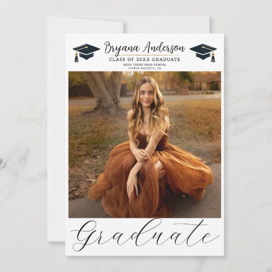 Modern Afstuderen Trendy Foto Afstuderen Kaart (Voorkant)