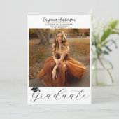 Modern Afstuderen Trendy Foto Graduation Cap Kaart (Staand voorkant)