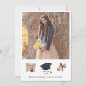 Modern Afstuderen twee foto dank u kaart (Voorkant)