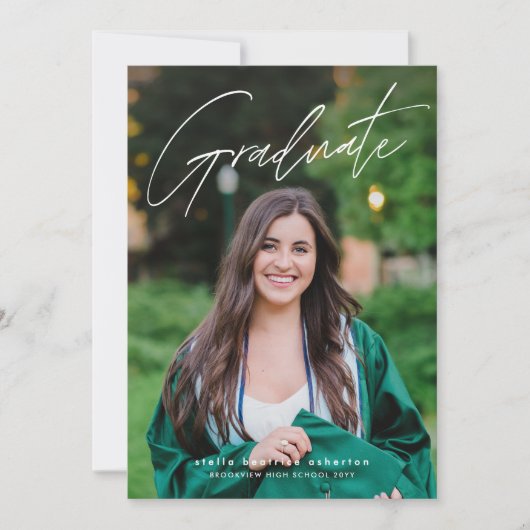 Modern afstuderen twee foto eenvoudig afstuderen kaart (Voorkant)
