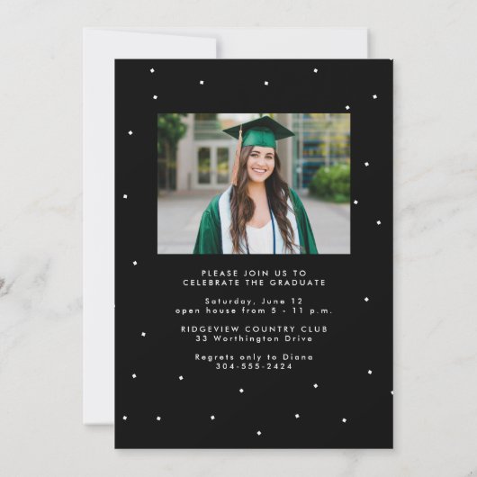 Modern afstuderen twee foto eenvoudig afstuderen kaart (Achterkant)