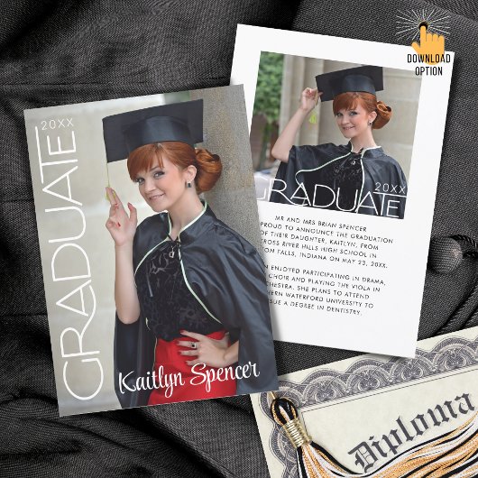 Modern Afstuderen Typografie 2 Foto's Afstuderen Aankondiging