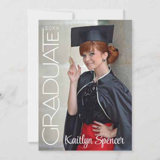 Modern Afstuderen Typografie 2 Foto's Afstuderen Aankondiging (Voorkant)