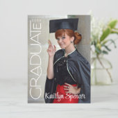 Modern Afstuderen Typografie 2 Foto's Afstuderen Aankondiging (Staand voorkant)