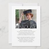 Modern Afstuderen Typografie 2 Foto's Afstuderen Aankondiging (Achterkant)