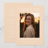 MODERN AFSTUDEREN TYPOGRAFIE FOTO AFSTUDEREN INVIT KAART (Voorkant / Achterkant)