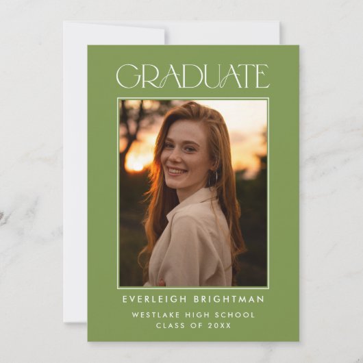 MODERN AFSTUDEREN TYPOGRAFIE FOTO AFSTUDEREN INVIT KAART (Voorkant)