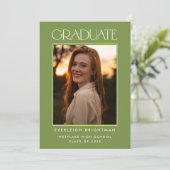 MODERN AFSTUDEREN TYPOGRAFIE FOTO AFSTUDEREN INVIT KAART (Staand voorkant)