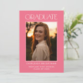 MODERN AFSTUDEREN TYPOGRAFIE FOTO AFSTUDEREN INVIT KAART (Staand voorkant)