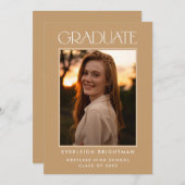 MODERN AFSTUDEREN TYPOGRAFIE FOTO AFSTUDEREN INVIT KAART (Voorkant / Achterkant)