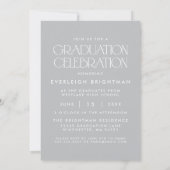 MODERN AFSTUDEREN TYPOGRAFIE FOTO AFSTUDEREN INVIT KAART (Achterkant)