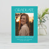 MODERN AFSTUDEREN TYPOGRAFIE FOTO AFSTUDEREN INVIT KAART (Staand voorkant)