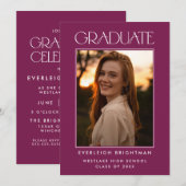 MODERN AFSTUDEREN TYPOGRAFIE FOTO AFSTUDEREN INVIT KAART (Voorkant / Achterkant)