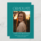 MODERN AFSTUDEREN TYPOGRAFIE FOTO AFSTUDEREN INVIT KAART (Voorkant / Achterkant)