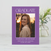 MODERN AFSTUDEREN TYPOGRAFIE FOTO AFSTUDEREN INVIT KAART (Staand voorkant)