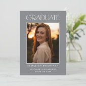 MODERN AFSTUDEREN TYPOGRAFIE FOTO AFSTUDEREN INVIT KAART (Staand voorkant)