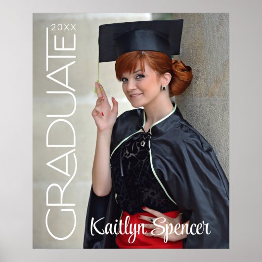 Modern Afstuderen Typografie Foto naam Poster (Voorkant)