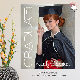 Modern Afstuderen Typografie Foto naam Poster