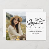 Modern Afstuderen typografiescript Kaart (Voorkant / Achterkant)