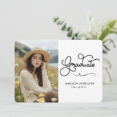 Modern Afstuderen typografiescript Kaart (Staand voorkant)