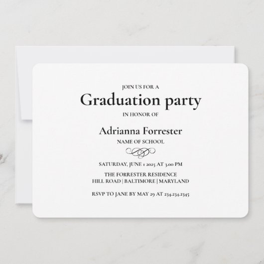 Modern Afstuderen typografiescript Kaart (Achterkant)