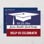 Modern Afstuderen uitnodigen Uitnodiging Briefkaart (Voorkant / Achterkant)