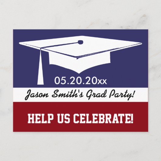 Modern Afstuderen uitnodigen Uitnodiging Briefkaart (Voorkant)