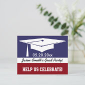 Modern Afstuderen uitnodigen Uitnodiging Briefkaart (Staand voorkant)